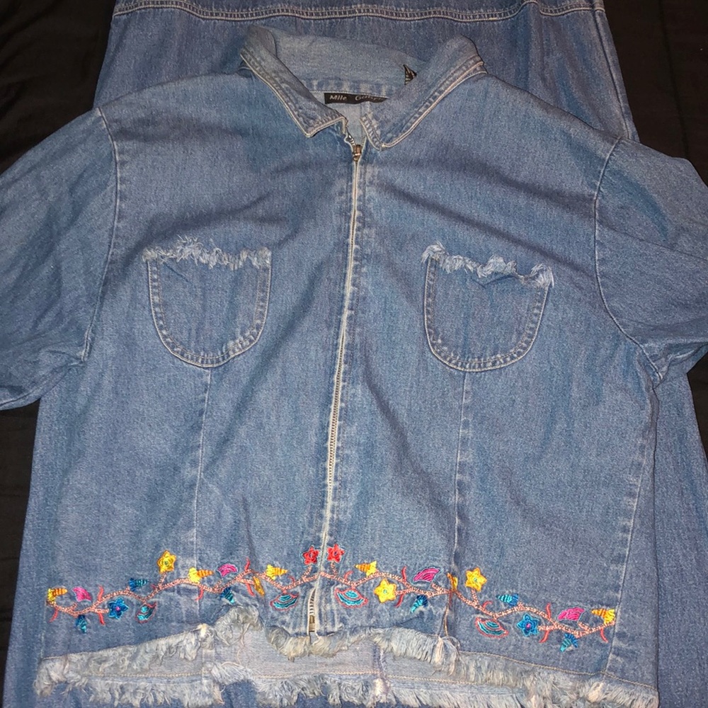 Two piece blue jean set